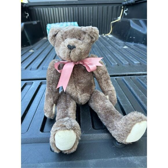 Tender Heart Treasures Fully Jointed Brown White Teddy Bear 18” 1998 Plush - Picture 7 of 7